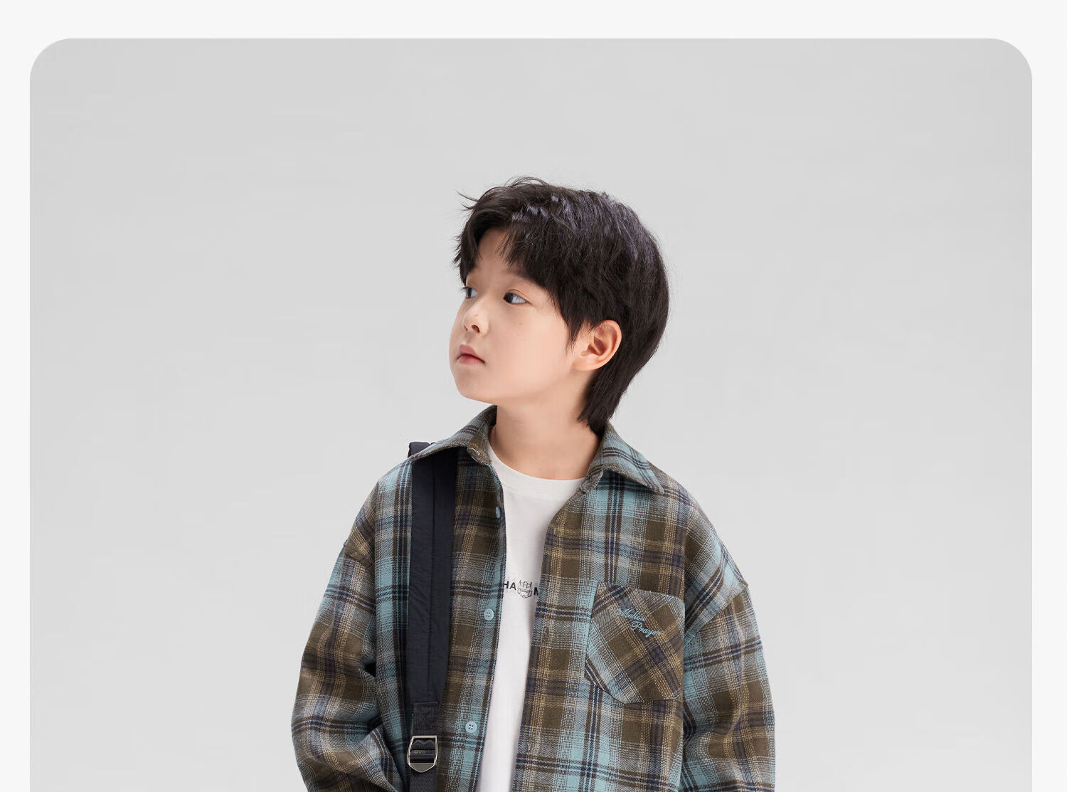 Zuo Xi Boys' Plaid Shirt 2025 New Children's Long Sleeve Shirt Autumn Boys' Jacket Coffee Color 110 3
